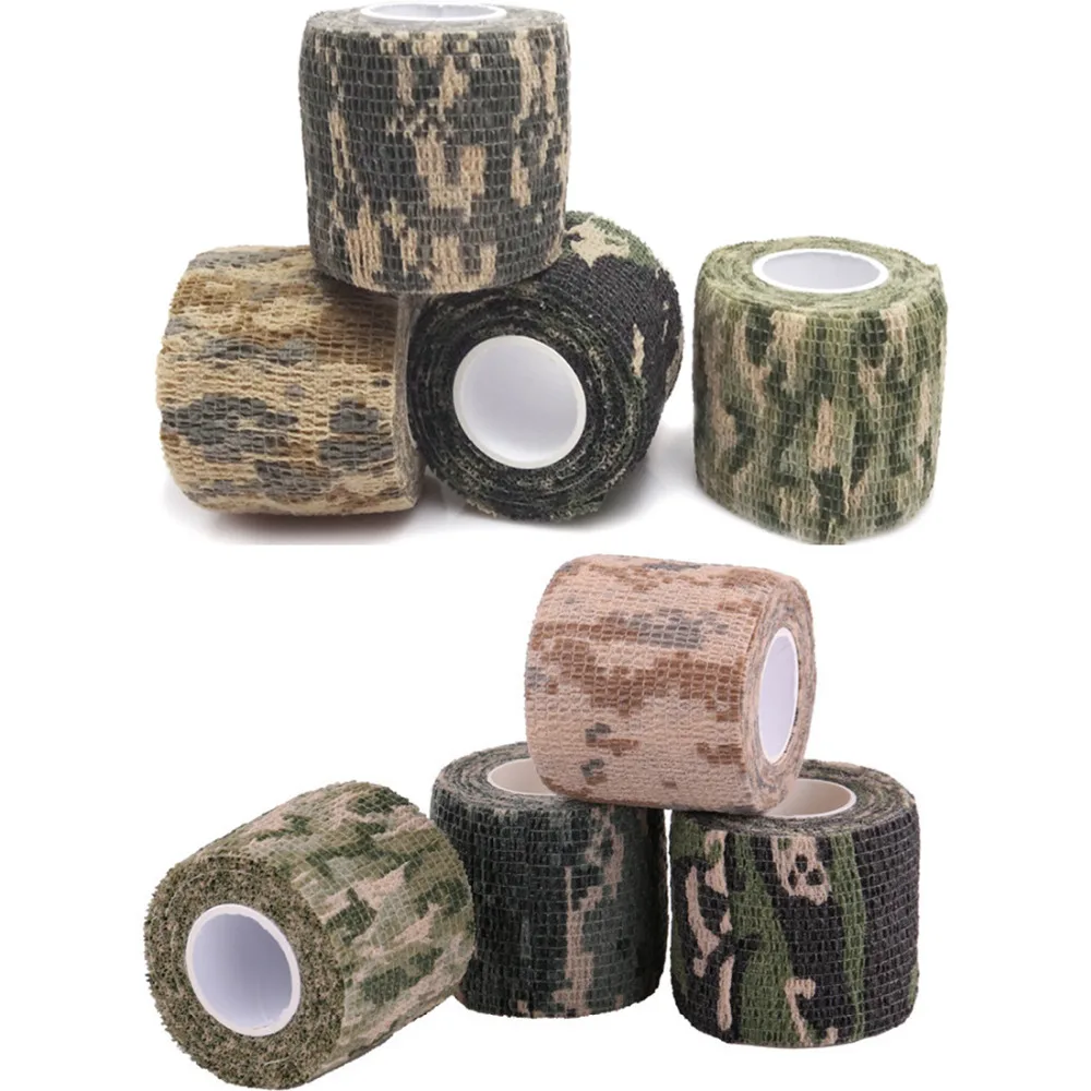 

Tatoo Grip Wrap Durable Disposable Army Camo Camouflage Elastic Tape Waterproof Nonwoven Wrist Wound Bandage Sports Support