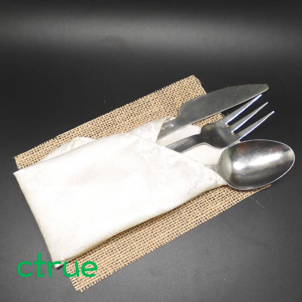 12pcs Hessian Burlap Coasters Table Mats Place Mats Rustic Wedding