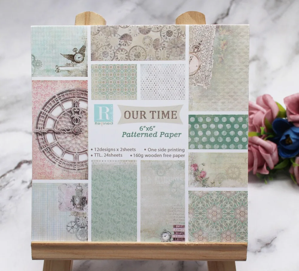 

6"X6" Time memeory Origami/craft paper pack single-patterned paper for Decor/gift handmade craft paper craft Background pad