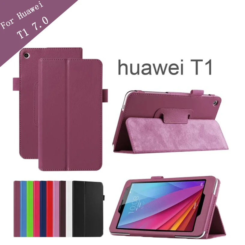 

Lichee Pattern Tablet Case for Huawei T1 7.0 T1-701u Stand Leather Case for Huawei MediaPad T1 T1-701w +protector