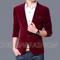 Mens slim fit blazer velvet male jacket 2019 spring and autumn navy black blue notch lapel casual coat Free shipping
