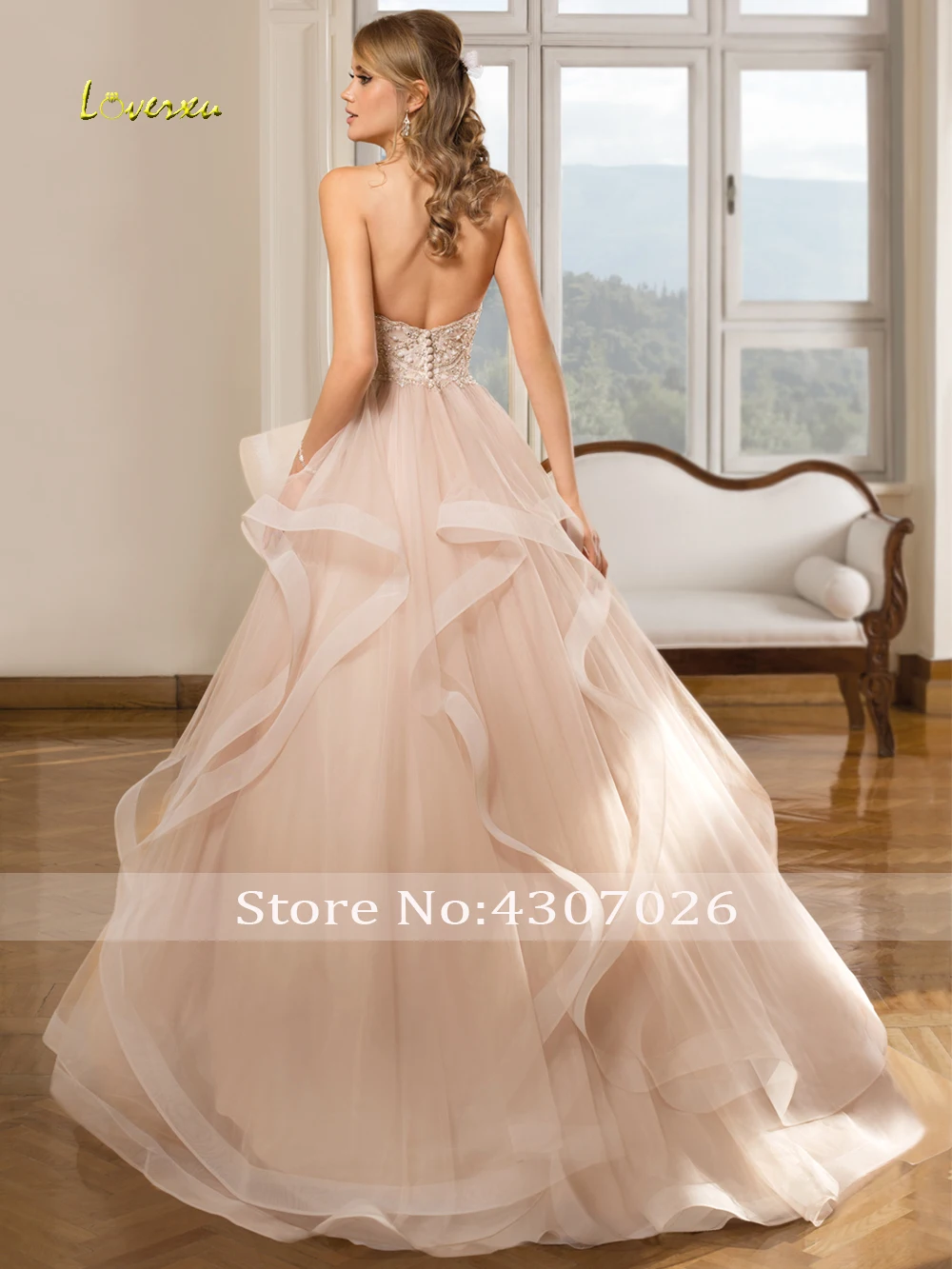 Loverxu Sweetheart Sleeveless A Line Wedding Dress Delicate Crystal Pearls Beading Bride Dress Organza Sweep Train Bridal Gown Loverxu Sweetheart Sleeveless A Line Wedding Dress Delicate Crystal Pearls Beading Bride Dress Organza Sweep Train Bridal Gown