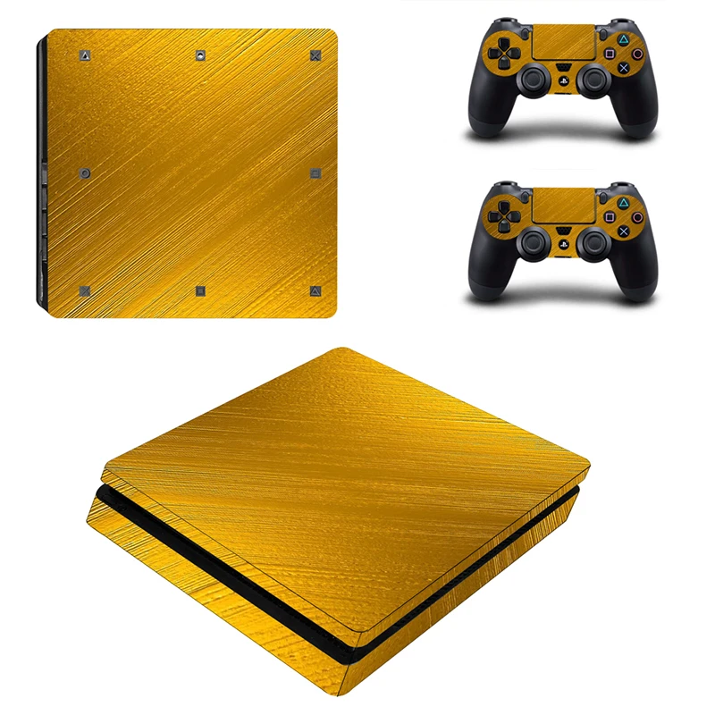 Gold Color Skin Stickers Vinyl Decal For Sony Playstation 4 PS4 Slim