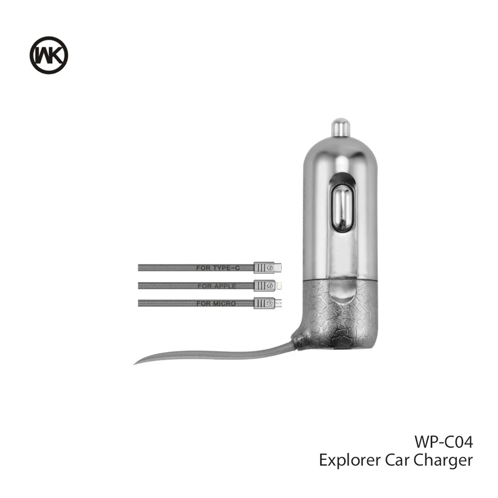 Автомобильное зарядное устройство WK DESIGN с USB портом для iPhone X 7 8 автомобильное