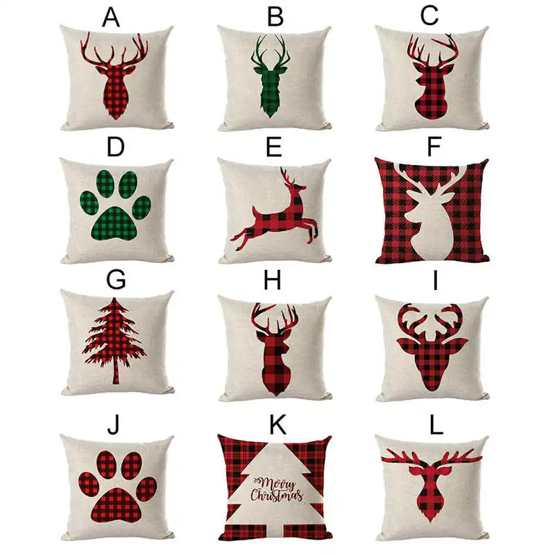 Merry Christmas Pillow Cases Linen Cover Home Decor Pillow Core 45cm45cm pillow covers decorative embroidered #2n20 (10)