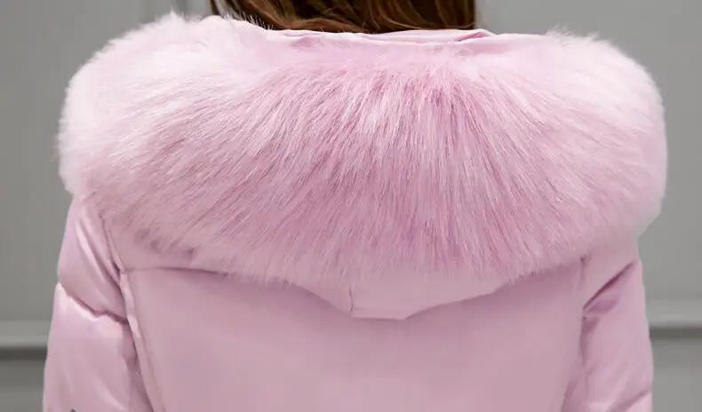 Manteau Longues Coton Noir S D'hiver Chaude rembourré Mode argent Femmes Cheveux Sac pu Lâche 2xl Stéréo Nouvelle Plume En Ciel 2019 Épaississement rose Vêtements Lourds 0qCRH0
