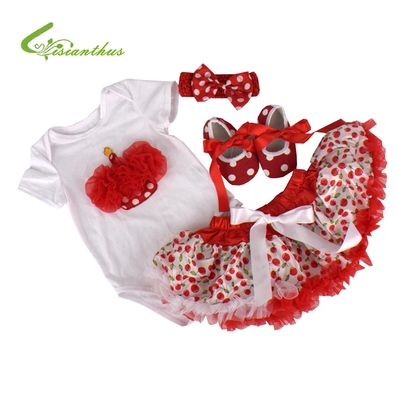 Baby Girls Clothing Sets Romper Headband Shoes Skirts Clothing Set Birthday Party Clothes font b Bebe
