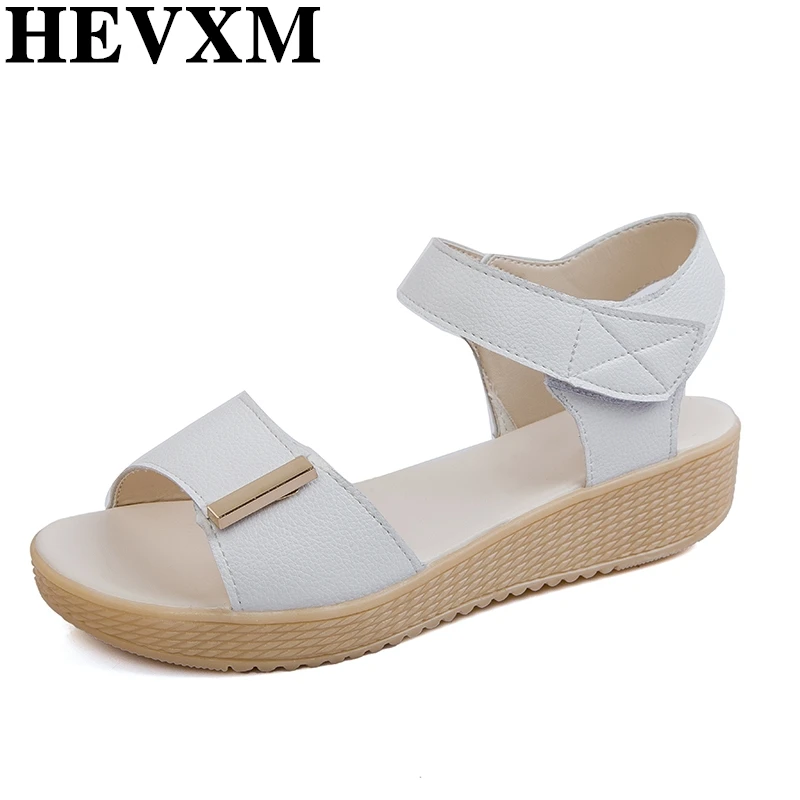 

HEVXM Summer Sandals New Women Fashion Trend Open Toe Sandals Flat And Simple Roman Sandals Woman Thick Bottom Slippers