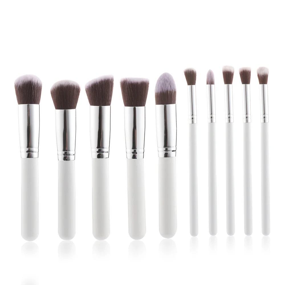 10Pcs ProfessionalFacial Eye Eyebrow Lip Cosmetic Brush Best Makeup Tool Multifunction Makeup Brushes Set