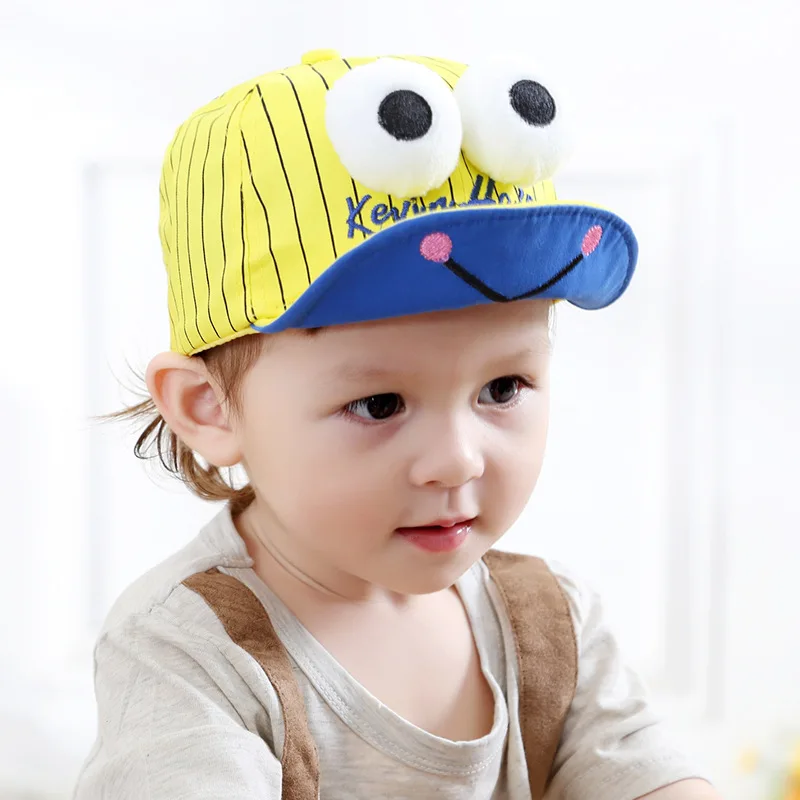 

Children Infant Soft Crochet Snapback Baby Girl Boy Big Eyes Caps Outdoor Baseball Cap Summer Breathable Cute Sun Birds Hat DS19