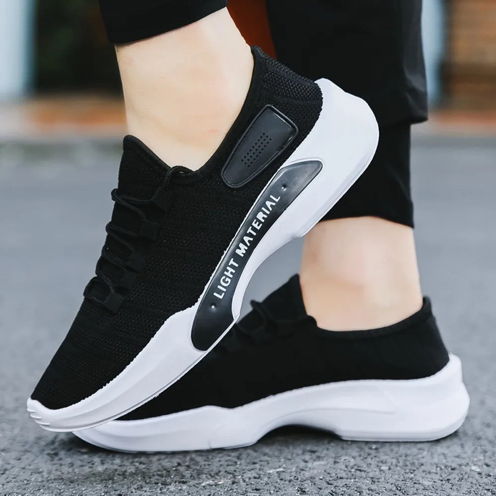 Men Mesh Breathable Round Toe Lace-up  Sneakers Running Casual Shoes sport shoes men 2018 casual shoes men sneakers men 2019