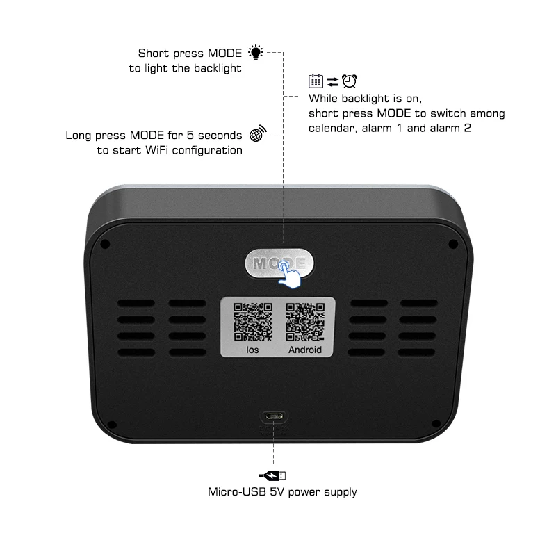 Модный wifi будильник с информацией о погоде часы цифровой цветной экран Крытый Открытый Температура настольные часы влажность для домашнего офиса 40