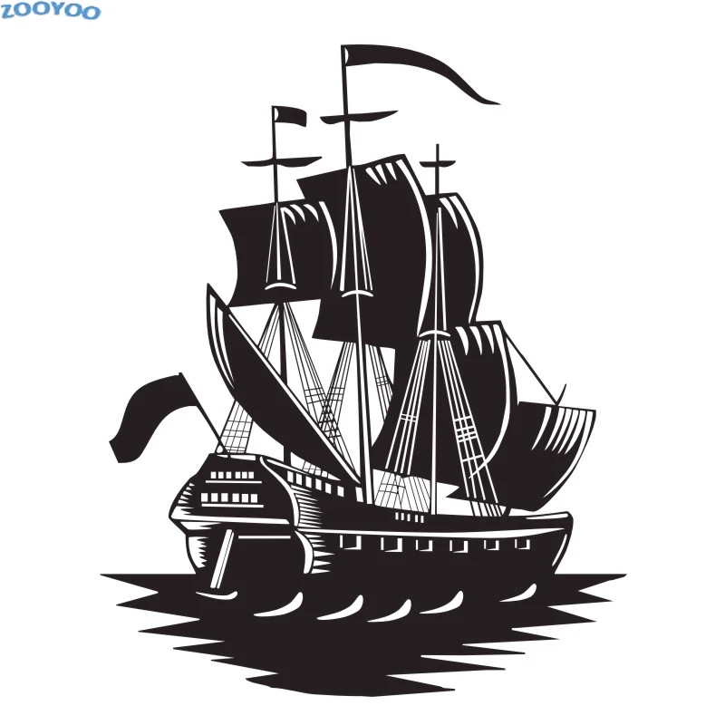 EHome-Marine-Ship-Wall-Stickers-Home-Decor-Living-Room-Removable-Wall-Decals-Vinyl-Pirate-Ship-Sticker