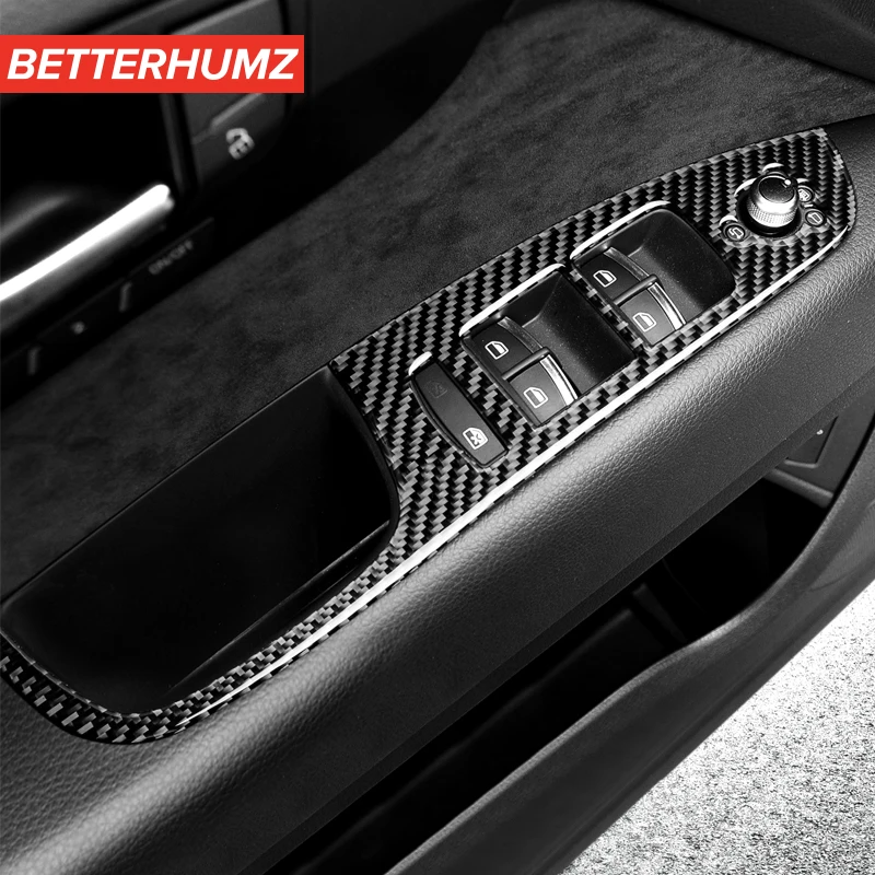 

Carbon Fiber Car Protector Window Switch Control Panel Auto Stickers For Audi Q7 2008-2015 Interior Decoration Accessories