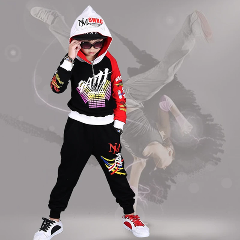 

Hip Hop Fashion Trends Boys Hooded Clothes Children Long Sleeve Letter Hoodies Sweatshirt Suit Baby Boy Tees Pants Sports Suit