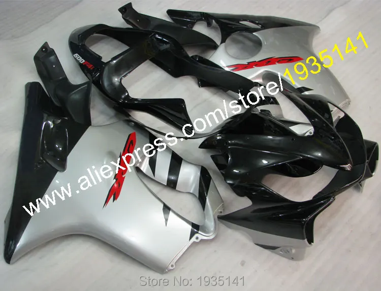 Для Honda CBR600 F4i 2001 2002 2003 запчасти CBR 600 CBRF4i серебристо-черный комплект обтекателя