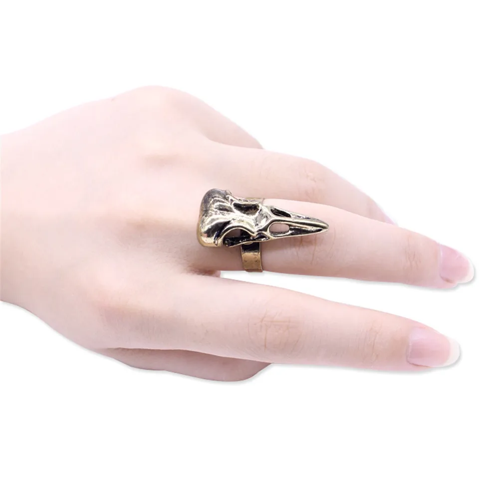 

Viking Odin Raven Skull Ring Skeleton Gothic Nordic Bird Punk Rock animal skull ring Wicca Pagan Talisman crow eagle Men's rings