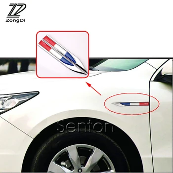

ZD 2pcs For Skoda Octavia A5 A7 2 Fabia Yeti BMW E60 F30 X5 E53 X6 E46 Inifiniti 3D Cool Car Flag Metal Fender Side Body Sticker