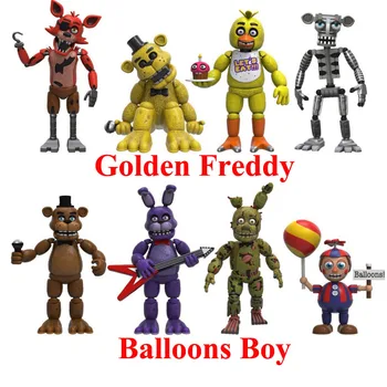 

Five Nights at Freddy's Action Model Toy Collection Vinyl Figure Set 4pcs Golden Freddy And Balloons Boy For Fun Decoration Gift