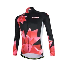 

Aogda Red And Black Long Sleeve Bike Jersey Men Autumn Mtb Cycling Clothing Outdoor Breathable Bicycle Shirt Maillot Cycliste