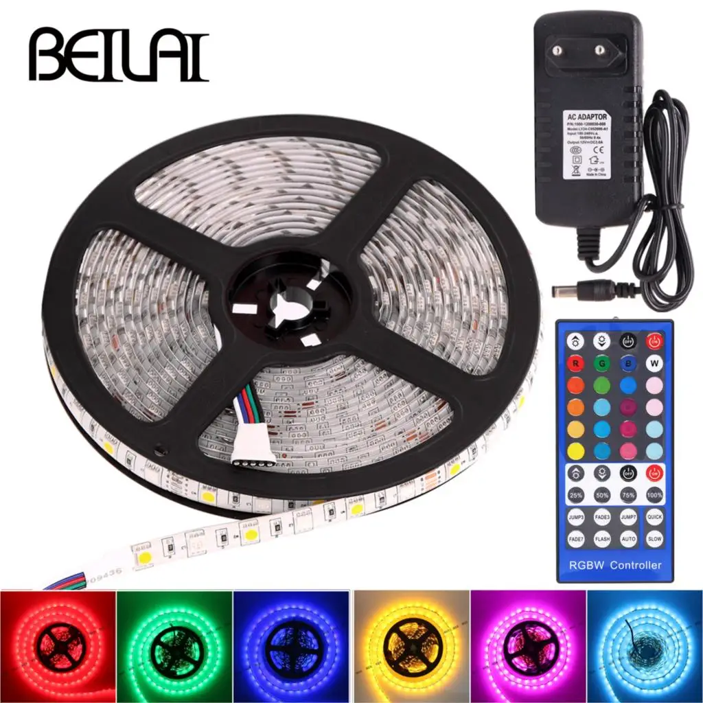 SMD5050 RGB светодиодный светильник 5 м 60 s/M DC 12 В лента диод гибкий водонепроницаемый
