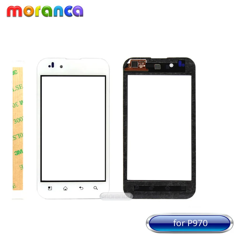 

4.0'' Screen for LG Optimus P970 Touch Screen Digitizer Front Glass Sensor Lens Panel Black White Touchscreen + 3M Tape