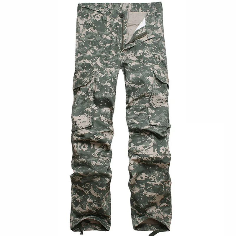 

Male Multi-pocket Military Camo Cargo Pants Mens Tactical Military Swat Pants Man Cotton Casual Workout Baggy Loose Trousers