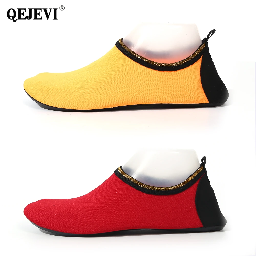 2018 QEJEVI زوجين الشاطئ أحذية ماء الرياضية البحر السباحة الغوص تصفح رياضة المنبع الرحلات اليوغا الجلد الحذاء في الهواء الطلق أكوا أحذية