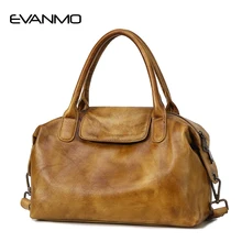 Женская сумка, модная, натуральная кожа, ретро бренд, Бостонская сумка для леди, сумка через плечо, натуральная кожа, дизайн
