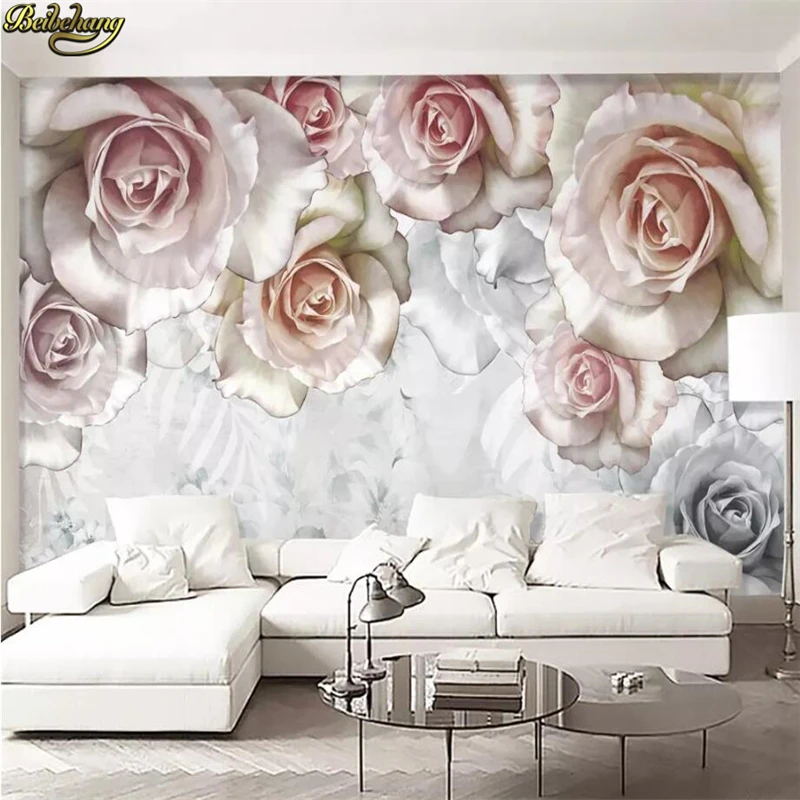 beibehang Custom Photo Wall Paper Painting Flower Backdrop Wall Murals Wallpaper For Living Room 3D Wall paper Home Decoration 30th birthday led neon sign custom 0 9 led night light sign for birthday decor lets party home backdrop sign birthday gifts