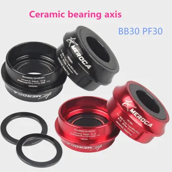 

MEROCA Ceramic Shaft Bearings Peilin Pressure Entry BB30 PF30 22 24mm Tooth-plate Crankset Axis Bottom
