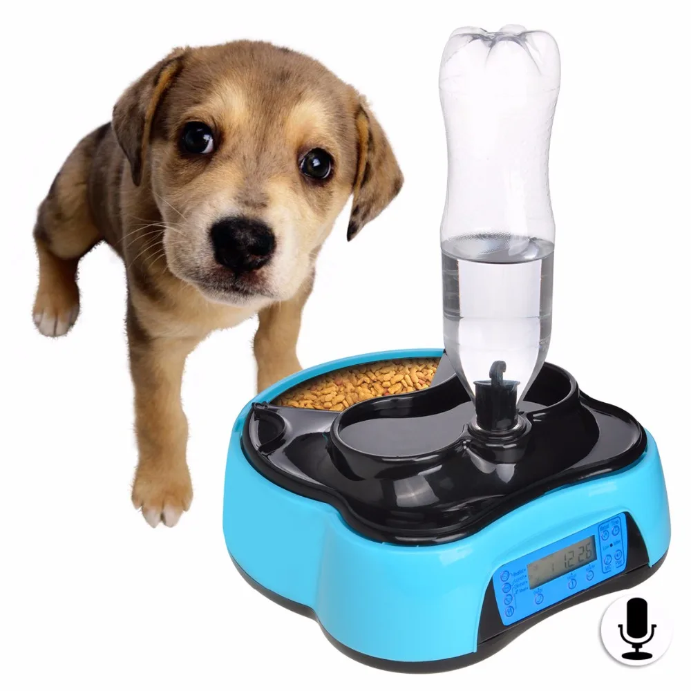 Pet U Automatic Pet Food Water Feeder With Voice Recording and LCD