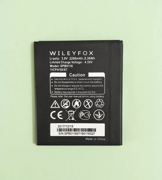 

AZK New SPB0116 Battery for Wileyfox Spark / Spark+ SPB0116 phone battery 3.8v 2200mAh High quality