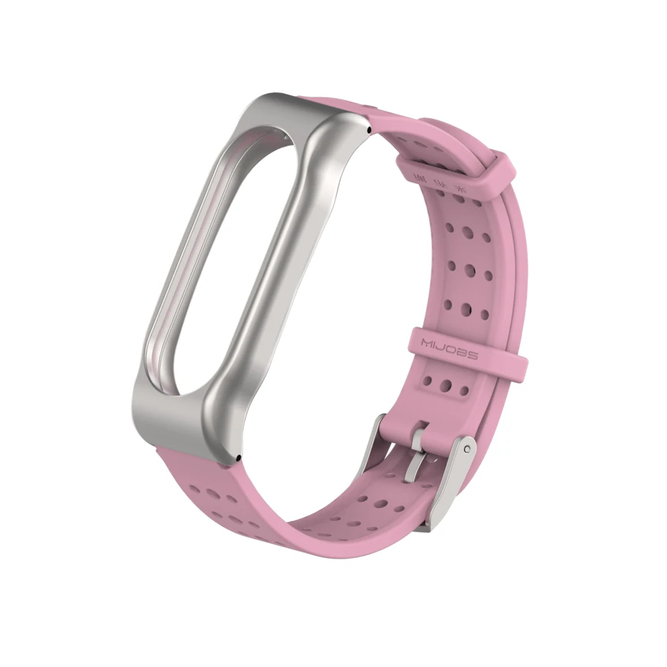 Mijobs Sport Mi Band 2 Strap Silicone Bracelet for Xiaomi Mi Band 2 Strap Smart Band Accessories Wristband Mi Band 2 Strap Metal