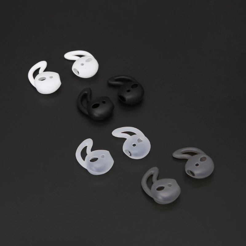 4 Pairs Cover With Hook Silicone Earphone For AirPods EarPods Tips Earbuds   