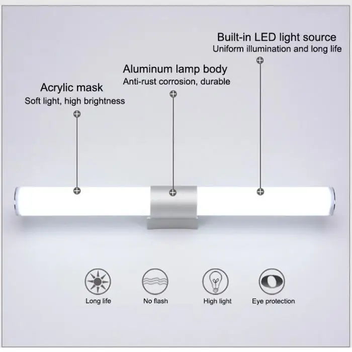 1 шт Ванная комната свет группа ламп светодиодный макияж освещения шкаф зеркало лампы ALI88