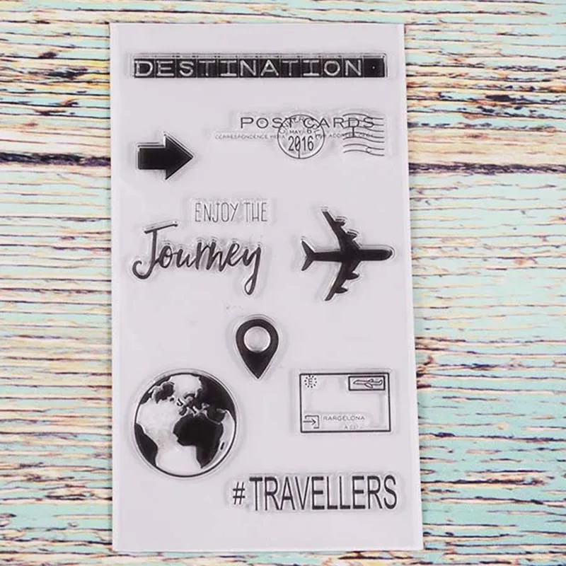 

Destination Transparent clear stamp for DIY Scrapbooking/Card Making/Kids Christmas Fun Decoration Supplies