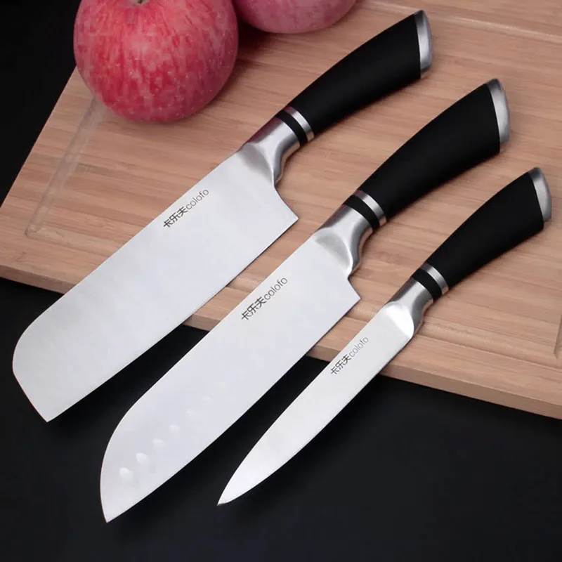 MIKALA горячая Распродажа кухонных ножей из нержавеющей стали 3 шт набор Santoku шеф-повара нож для нарезки овощей фруктов нож для резки