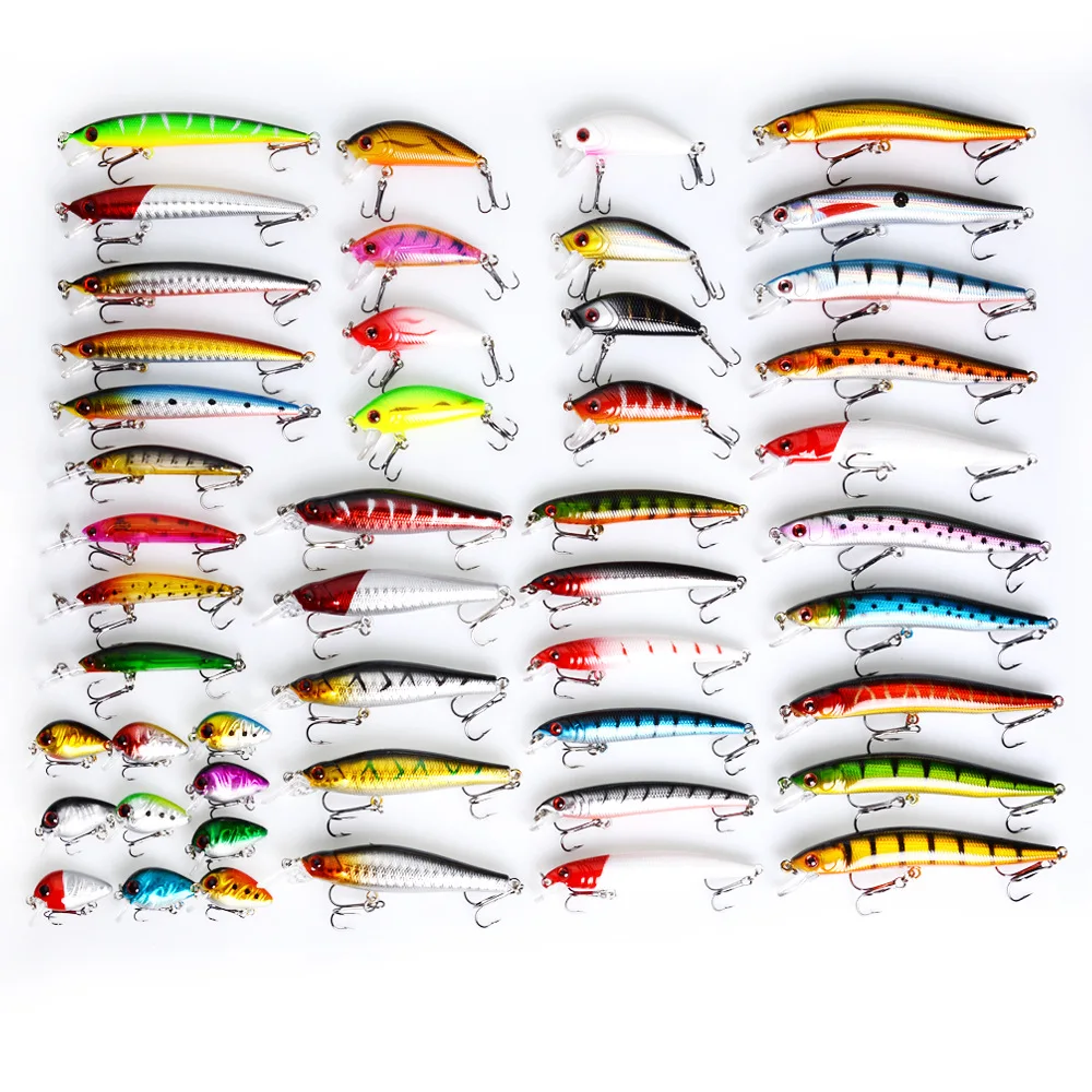 

GLEEGLING 48-280pcs/set Winter Ice Fishing Lure Kit Sets Mixed Fishing Crankbait Popper VIB Spoon Minnow Fishing Accessories