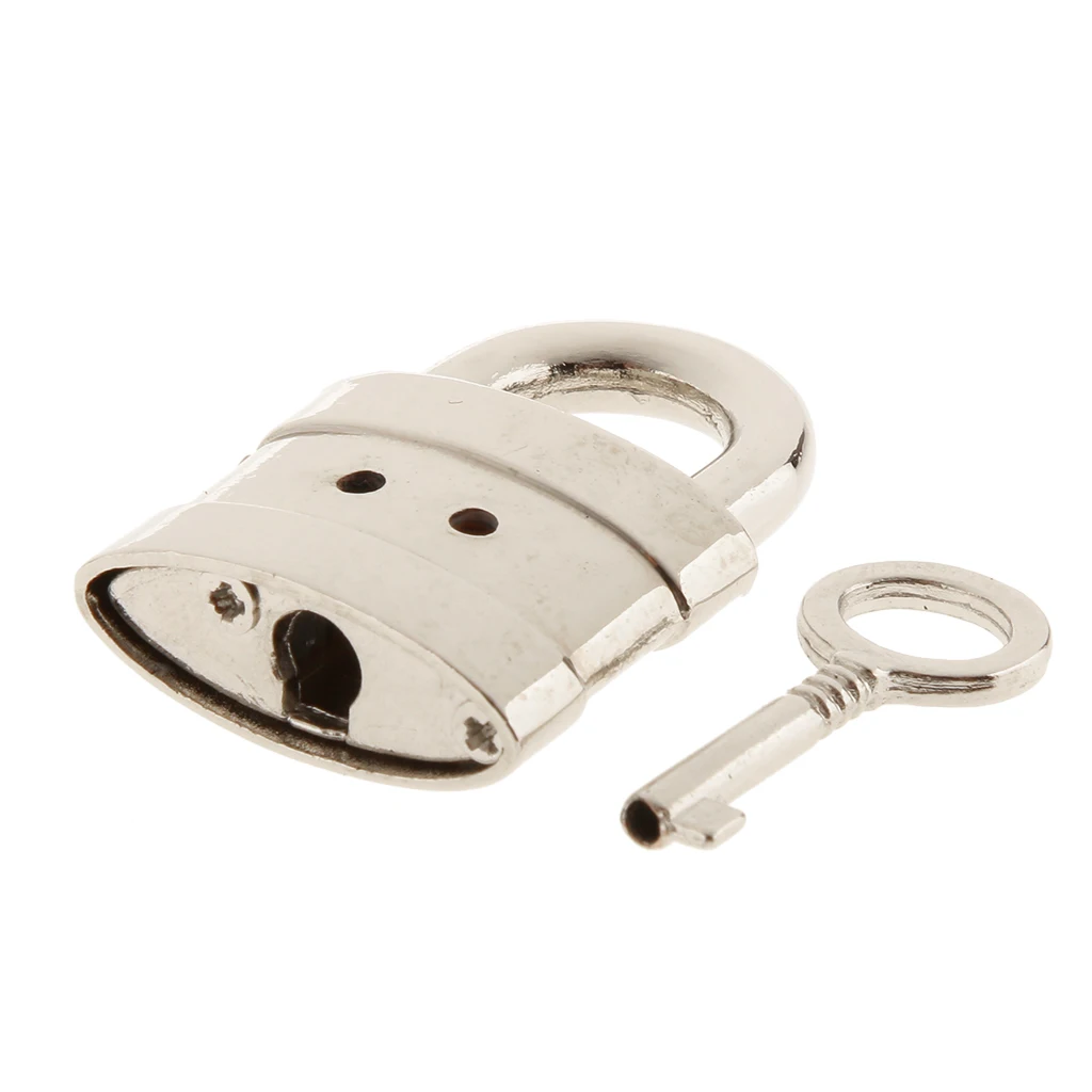 Classical Square Padlock with Key Travel Locker Closet Lock Set - Silver S