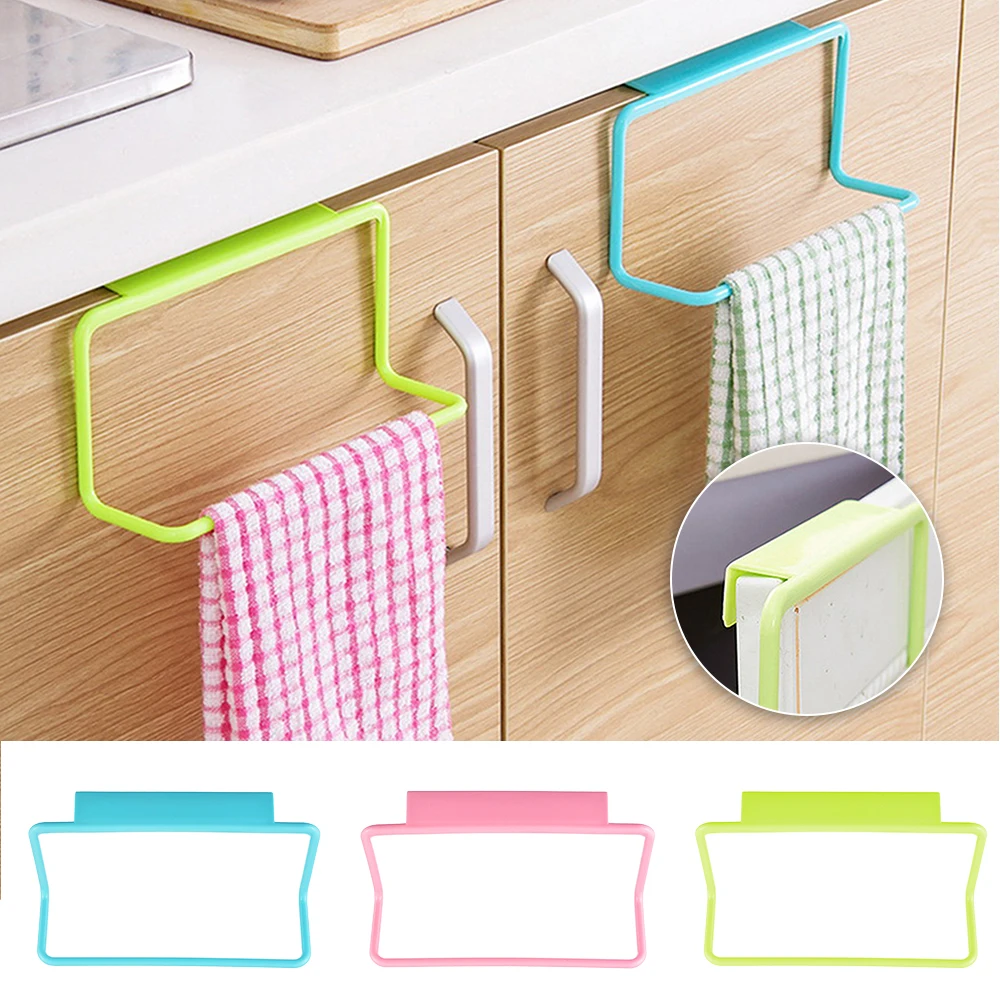 

Kitchen Towel Rack Hanging Holder Bathroom Cabinet Cupboard Hanger High Quality Plastic Towel Rack Hanging Holder Organizer 7