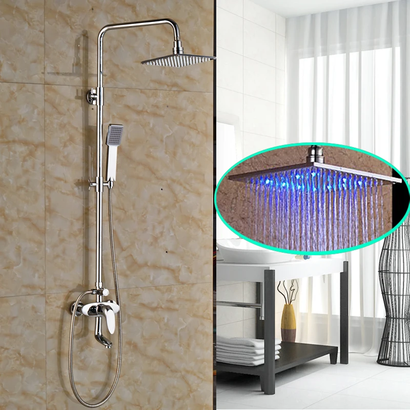 Wholesale and Retail Chrome Finish Bathroom Shower Faucet with 8" Brass