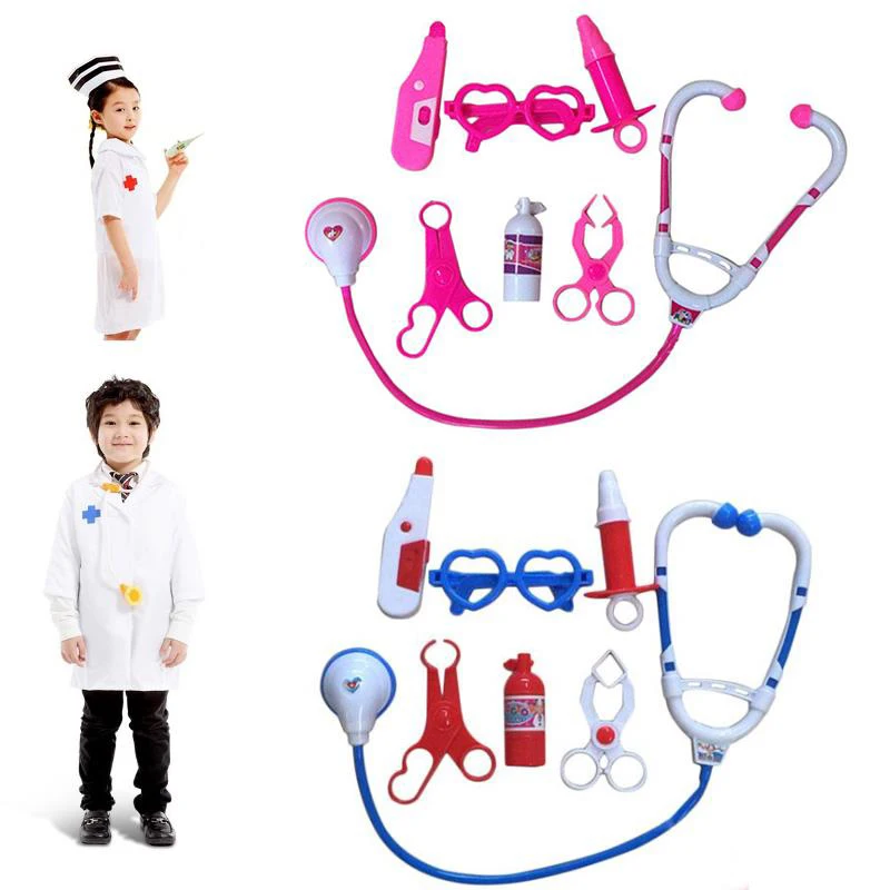 7 шт./компл. дети играют доктор игра игрушка Дети моделирование больница вид врачей Комплект детский стетоскоп Косплэй игрушки TY0328