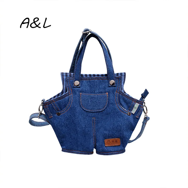 

Creative style literary trousers shape denim canvas one-shoulder bag simple one-shoulder bag fanny purses women handbags Y068