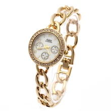 G&D Women Gold Stainless Steel Band Rhinestone Luxury Bracelet Watch Women's Quartz Analog Wrist Watches цена G&D Women Gold Stainless Steel Band Rhinestone Luxury Bracelet Watch Women's Quartz Analog Wrist Watches цены онлайн