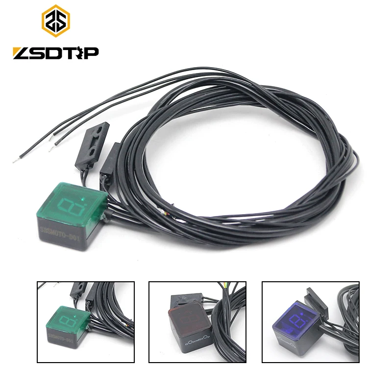 

ZSDTRP Motorcycle LED Gear Indicator 1-8 Level ATV Modified Motorcycle Gear Display Off-road Motorcycle Sensor(Red/Green/Blue)