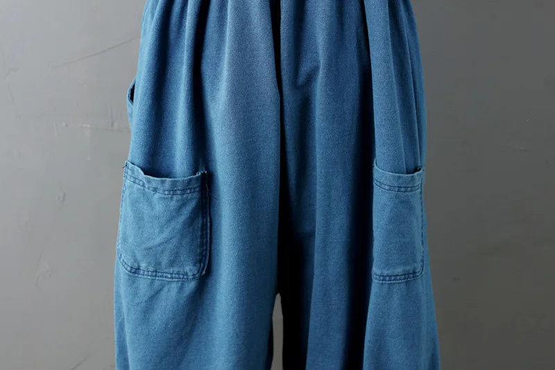 Johnature повседневные однотонные джинсовые комбинезоны без рукавов длиной до щиколотки летние свободные женские комбинезоны с завышенной талией
