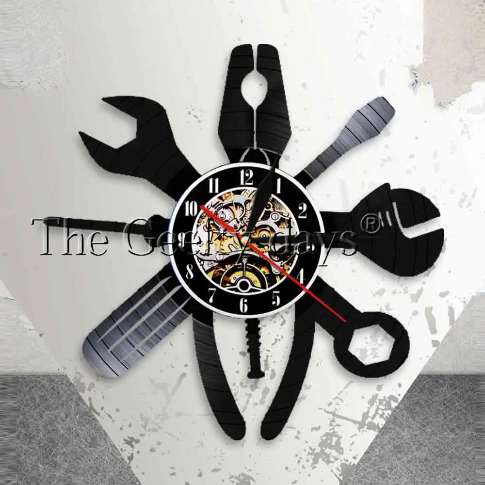 Auto Repair Wall Art Car Service Mechanic Garage Salon Wall Clock Car