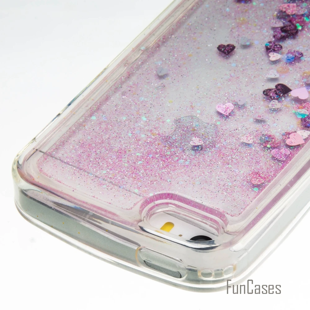 Coque Bling Love Heart Stars Soft TPU Phone Case Cover For iPhone 5C Funda Quicksand Cell Phone Case For iPhone 5C Celular