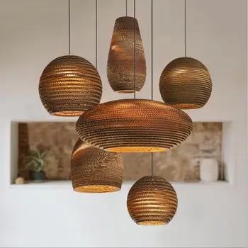 

Bamboo paper honeycomb bamboo pendant lights personalized living room restaurant cafe clothing store paper pendant lamps